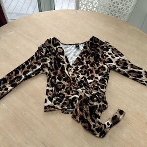 Cheetah tie top